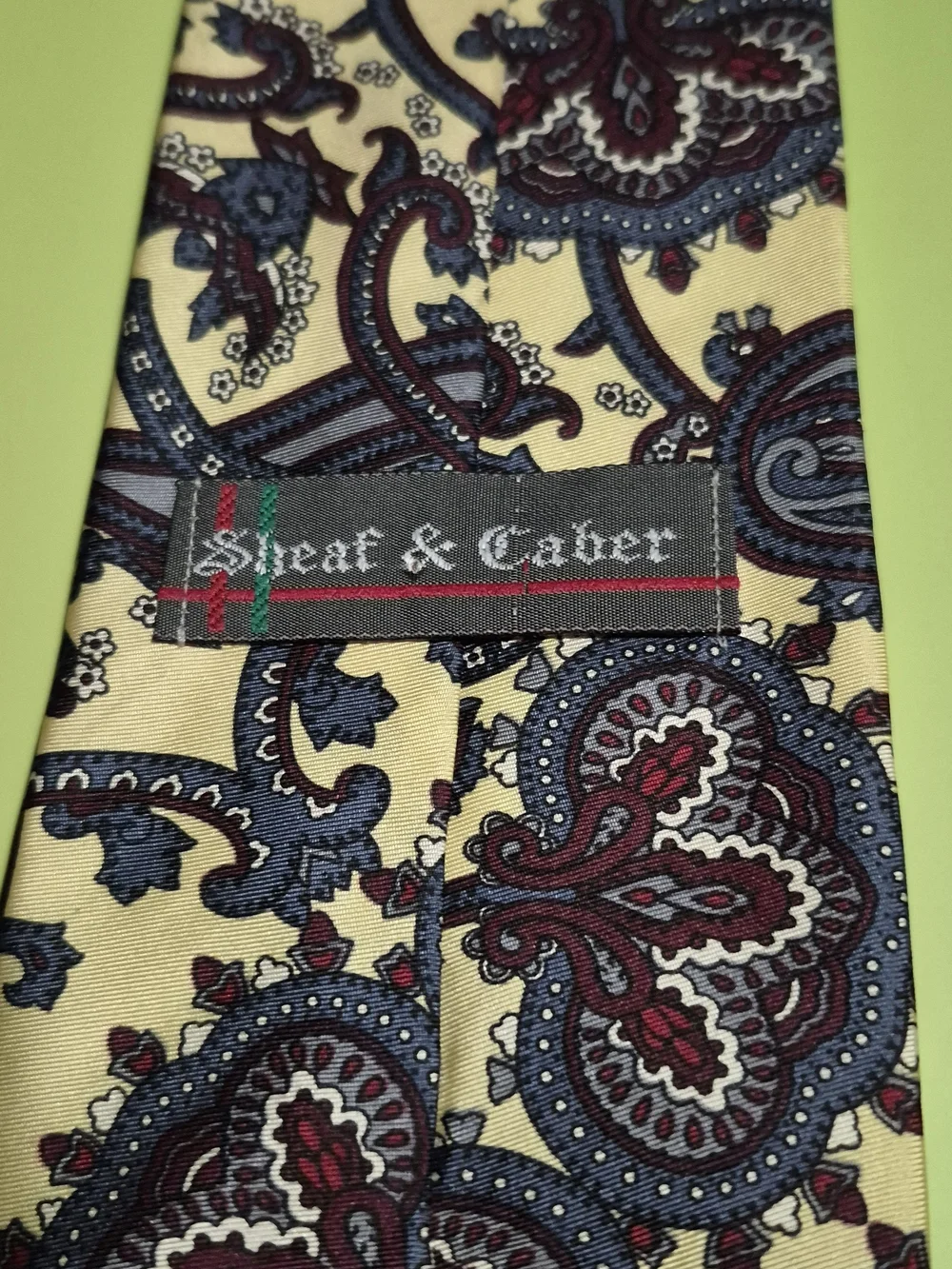Paisley Silk-Effect Tie in Yellow and Navy - Men's Accessory